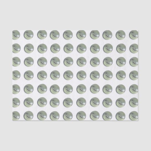 Papier Mousseline Motif des boutons de couture vert brillant (Recto)