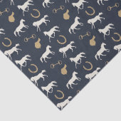 Papier Mousseline Motif des chevaux anglais d'or et d'ivoire (Détail)