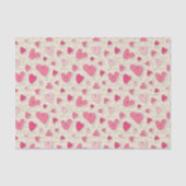 Papier Mousseline Motif des coeurs (Recto)