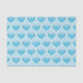 Papier Mousseline Motif des Coeurs Bleus (Recto)