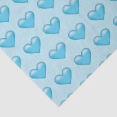 Papier Mousseline Motif des Coeurs Bleus (Détail)