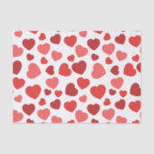 Papier Mousseline Motif Des Coeurs, Coeurs Rouges, Motif Des Coeurs (Recto)
