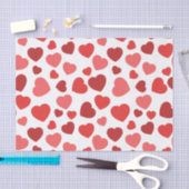 Papier Mousseline Motif Des Coeurs, Coeurs Rouges, Motif Des Coeurs (Artisanat)