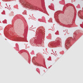 Papier Mousseline Motif des Coeurs rouges Dessin Saint Valentin (Détail)
