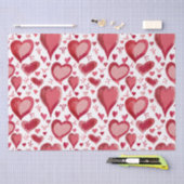 Papier Mousseline Motif des Coeurs rouges Dessin Saint Valentin (Artisanat)