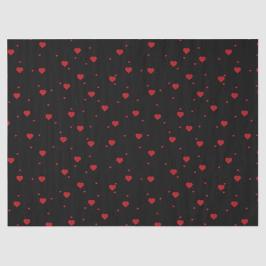 Papier Mousseline Motif des Coeurs rouges mignons (Recto)