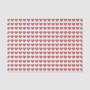 Papier Mousseline Motif des Coeurs rouges plaid