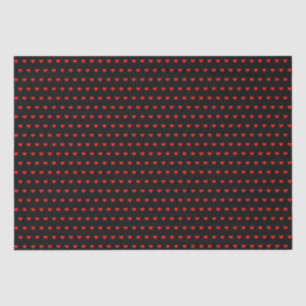 Papier Mousseline Motif des Coeurs rouges sur le noir