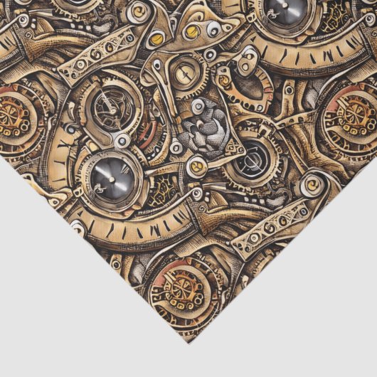 Papier Mousseline Motif des engrenages Surreal Steampunk (Détail)