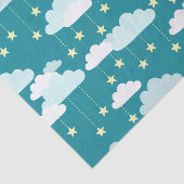 Papier Mousseline Motif des étoiles et nuages en chute mûre (Détail)