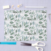Papier Mousseline Motif des Feuilles d'aquarelle de verdure moderne (Artisanat)
