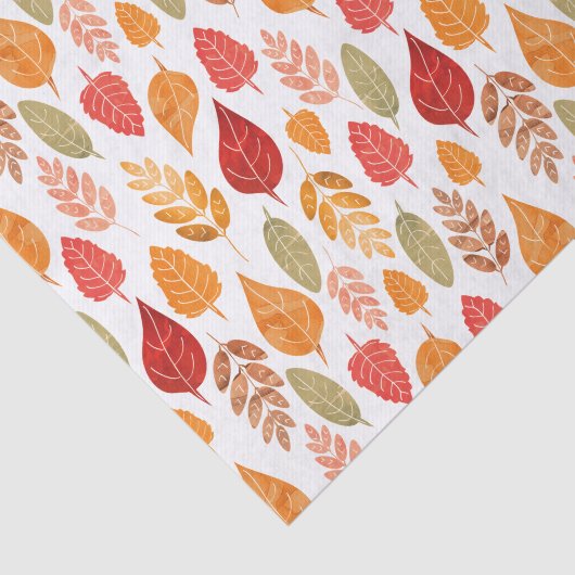 Papier Mousseline Motif des feuilles d'automne peintes (Détail)