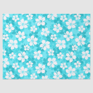 Papier Mousseline Motif des fleurs d'Hibiscus bleu tropical
