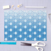 Papier Mousseline Motif des flocons de neige bleu et blanc d'hiver (Artisanat)