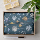 Papier Mousseline Motif des flocons de neige et des éléments nautiqu (Cadeau)
