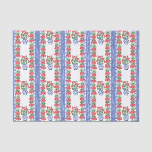 Papier Mousseline Motif des Geraniums rouges (Recto)
