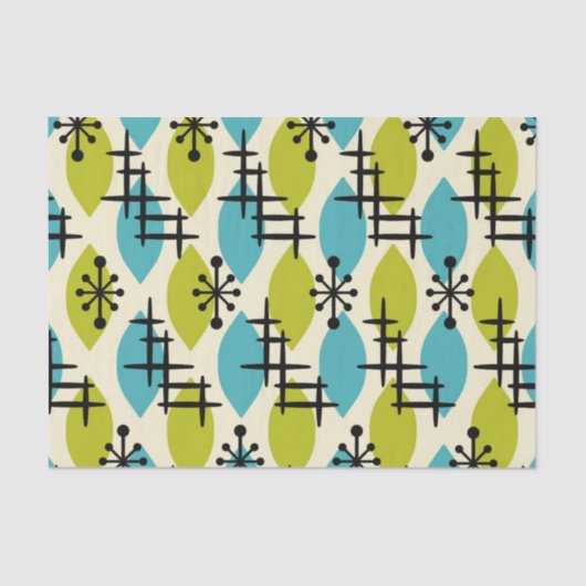 Papier Mousseline Motif des gouttes atomiques modernes du milieu du  (Recto)