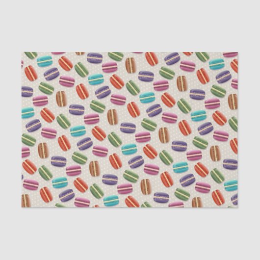 Papier Mousseline Motif des macarons cuits colorés (Recto)