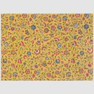Papier Mousseline Motif des oeillets et autres fleurs textiles