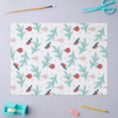 Papier Mousseline Motif des oiseaux et boules de Noël (Artisanat)