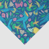 Papier Mousseline Motif des oiseaux et fleurs tropicaux (Détail)