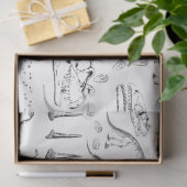 Papier Mousseline Motif des os fossiles de dinosaures (Cadeau)