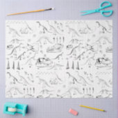 Papier Mousseline Motif des os fossiles de dinosaures (Artisanat)