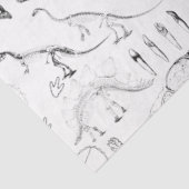 Papier Mousseline Motif des os fossiles de dinosaures (Détail)