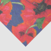 Papier Mousseline Motif des pépites orientales rouges sur bleu (Détail)