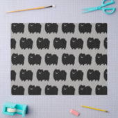 Papier Mousseline Motif des Poméraniens noirs| Mélange Chien en Fluf (Artisanat)
