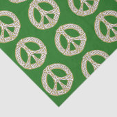 Papier Mousseline Motif des signes de paix celtique or et blanc (Détail)