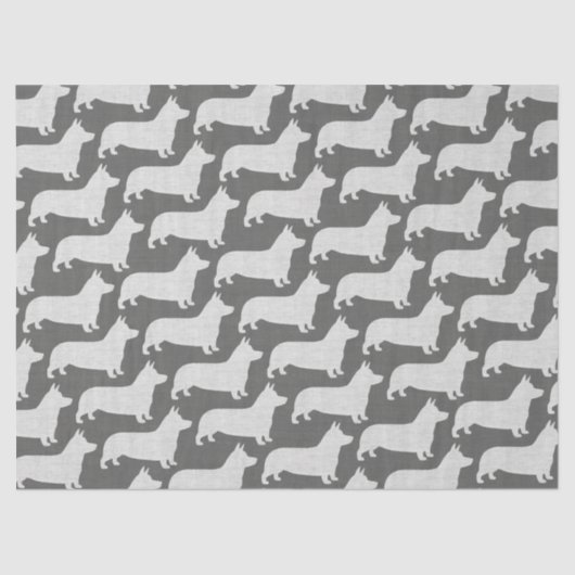 Papier Mousseline Motif des silhouettes de Pembroke Welsh Corgi (Recto)