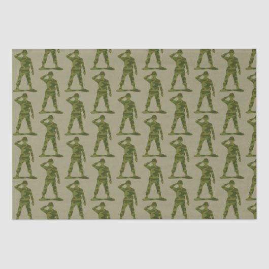 Papier Mousseline Motif des soldats de salut en camo vert (Recto)