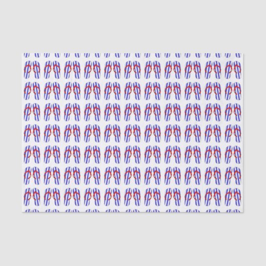 Papier Mousseline Motif des tongs à taches bleues (Recto)