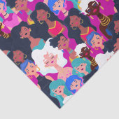 Papier Mousseline Motif des visages des femmes multiculturelles (Détail)