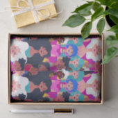 Papier Mousseline Motif des visages des femmes multiculturelles (Cadeau)