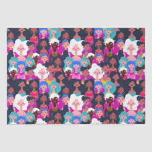 Papier Mousseline Motif des visages des femmes multiculturelles