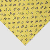 Papier Mousseline Motif d'été des abeilles jaune vif (Détail)