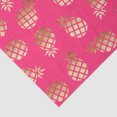 Papier Mousseline Motif d'été d'or tropical et d'ananas rose (Détail)