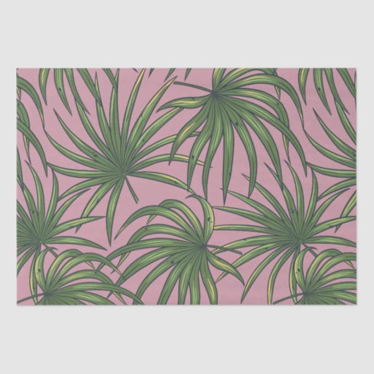 Papier Mousseline Motif d'été feuille exotique tropical (Recto)