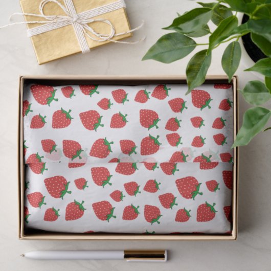 Papier Mousseline Motif d'été fraise (Cadeau)