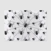 Papier Mousseline Motif d'Halloween Black White araignées (Recto)