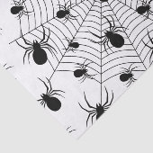 Papier Mousseline Motif d'Halloween Black White araignées (Détail)