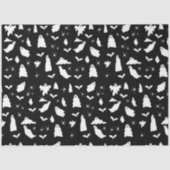 Papier Mousseline Motif d'Halloween, chauves-souris et araignées (Recto)