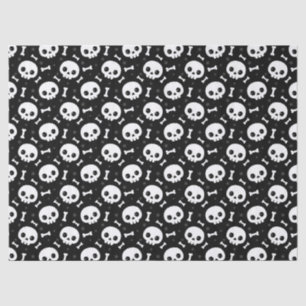 Papier Mousseline Motif d'Halloween Crâne et Os Mignon
