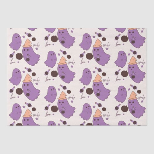 Papier Mousseline Motif d'Halloween Éffrayant (Recto)