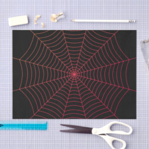 Papier Mousseline Motif d'Halloween noir et rouge