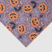 Papier Mousseline Motif d'Halloween violet Jack-O-lanterne (Détail)