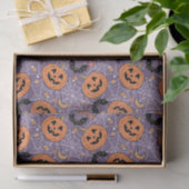 Papier Mousseline Motif d'Halloween violet Jack-O-lanterne (Cadeau)