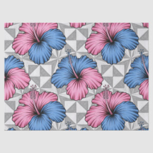 Papier Mousseline Motif d'Hibiscus Tropical Côtier (5)